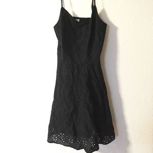 Black eyelet dress size L